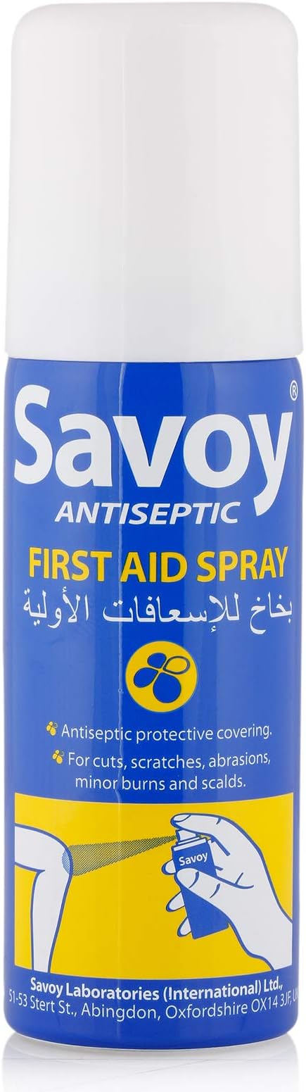 Savoy  Antiseptic First Aid  Spray  - For Cuts, Scratches, Abrasions, Minor Burns & Scalds- Spray For Comprehensive Wound Care And Minor Injuries- 50 ml