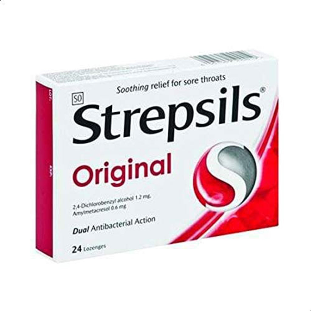 Strepsils Original Lozenges - Soothing Effective Relief for Sore Throat - Dual Anti Bacterial Action - 24 Lozenges