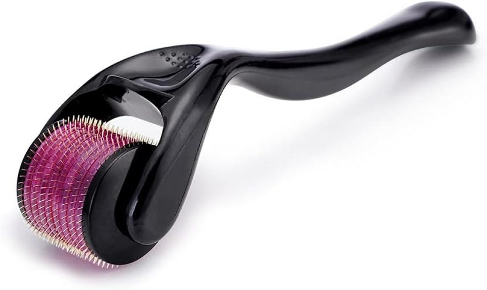 Menqshahayd Derma Roller - For Anti Ageing Skin & Skin Tightening - Skin Rejuvenation & Reducing Wrinkles Scars    - Black