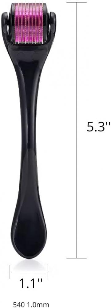 Menqshahayd Derma Roller - For Anti Ageing Skin & Skin Tightening - Skin Rejuvenation & Reducing Wrinkles Scars    - Black